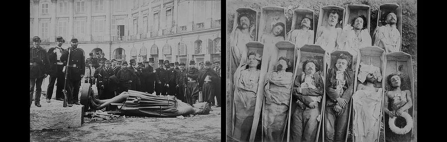 Bruno Braquehais. La colonne Vendôme à terre / André A. E. Disdéri. Communards. Paris. 1871