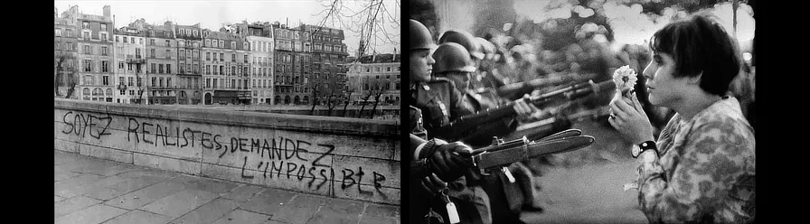 Gérard Aimé. Mai 68, Les Murs Ont La Parole. Paris. 1968 / Marc Riboud. Anti-Vietnam march. Washington. 1967
