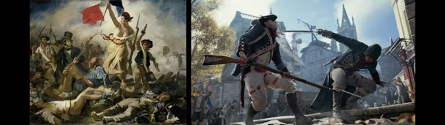 Delacroix. La Liberté guidant le peuple. 1830 / Assassin’s Creed: Unity. 2014