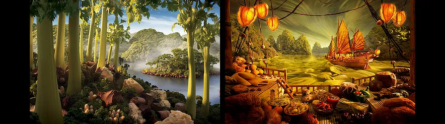 Carl Warner: Celery Island (M&C Saatchi Hong Kong, Agency); Chinese Junk (Project). 21st century
