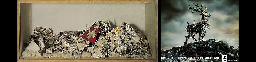 Joseph Beuys. Die Alpen. 1965 /Publicitat WWF. Rubbish can be recycled. Nature cannot. 2008