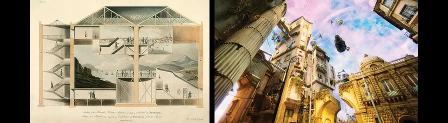 R. Barker. Leicester Square Panorama. London. 1801 / Poor Things. 2023 (Dir. Yorgos Lanthimos)