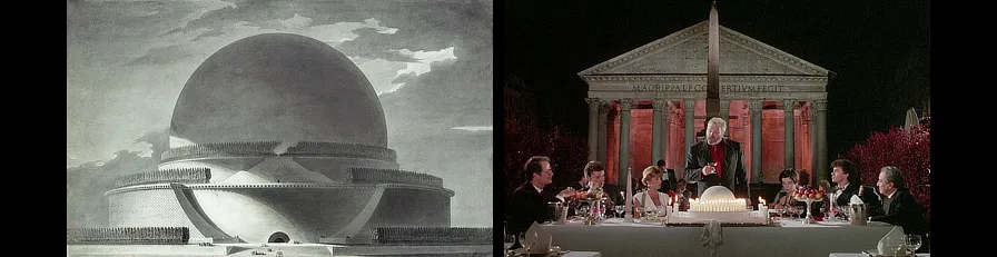 Étienne-Louis Boullée. Le Cénotaphe de Newton. 1784 / The Belly of an Architect. 1987 (Dir. Peter Greenaway)