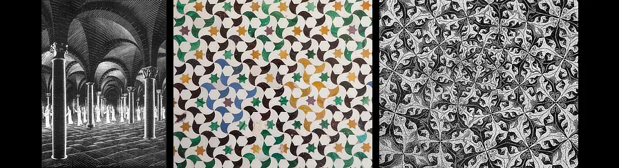 M.C. Escher. 1927 / Alhambra de Granada. S. XIV. / M.C. Escher.1956