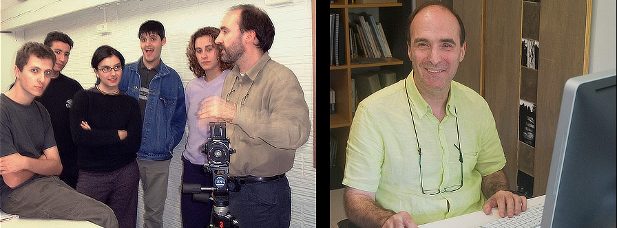 Dos fotografies, Toni Bover en un despatx i un grup de persones en una oficina