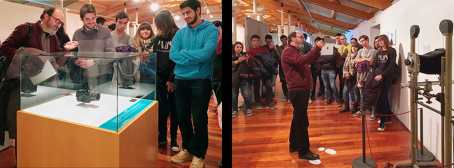 People viewing an exhibition